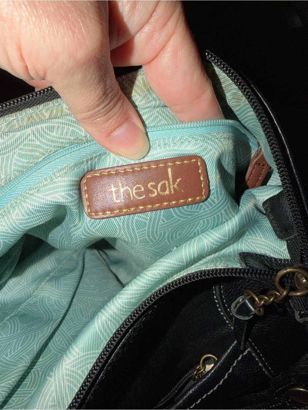 The Sak Black Pebbled Leather Hobo Shoulder Bag